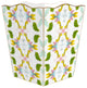 WB510LP- Dogwood by Laura Park Wastepaper Basket, Scalloped Top and Wood Tissue Box Cover