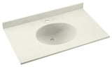 Swan Ellipse Solid Surface Bathroom Vanity Top, Bisque