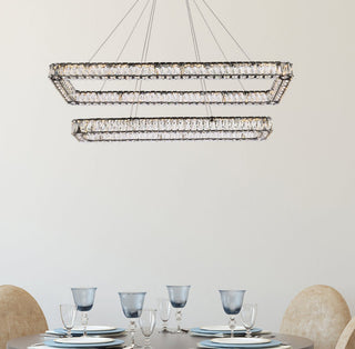 Elegant Lighting 3504G50L2 Monroe 50"W LED Crystal Linear - Black