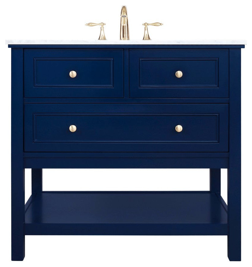 Matilda Single Bathroom Vanity, Blue, 36"