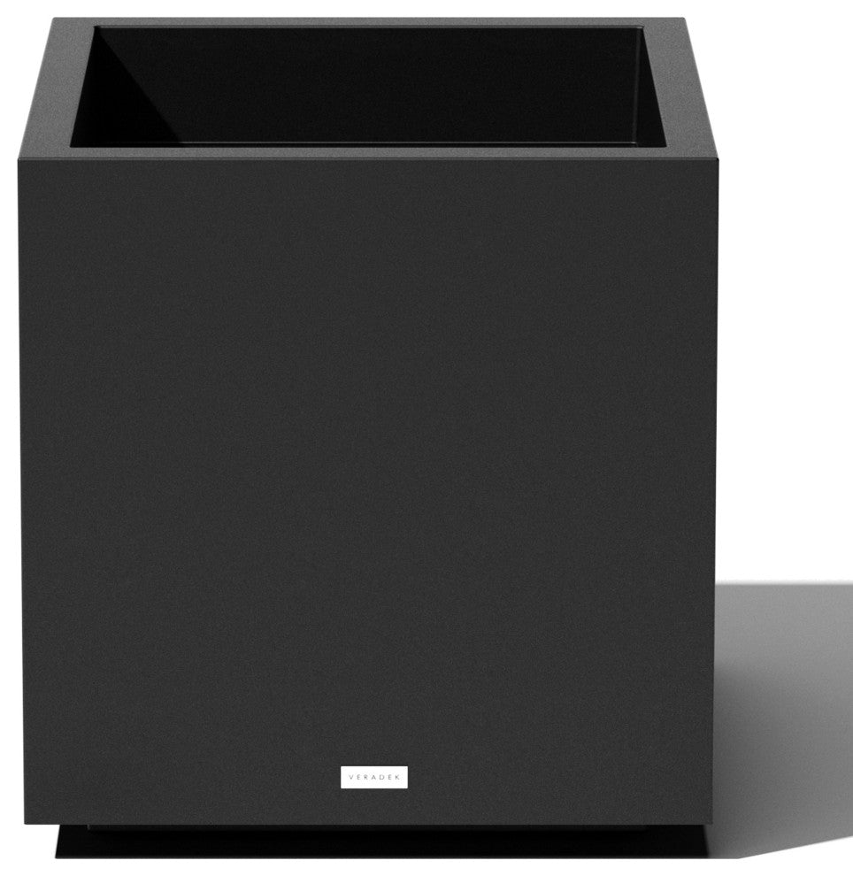 Veradek Block Series Cube Planter, Black, Medium