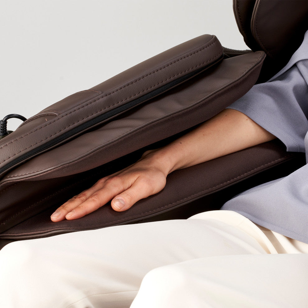 Hisho SL Track Heated Deluxe Zero Gravity Massage Chair, Brown
