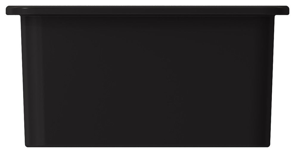 18 in. Single Bowl Kitchen Sink with Bottom Grid,Strainer in Matte Black
