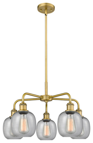 Belfast 5-Light 24" Stem Chandelier, Brushed Brass, Seedy