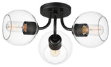Maxim 21634 Knox 3 Light 18"W Semi-Flush Ceiling Fixture - Black