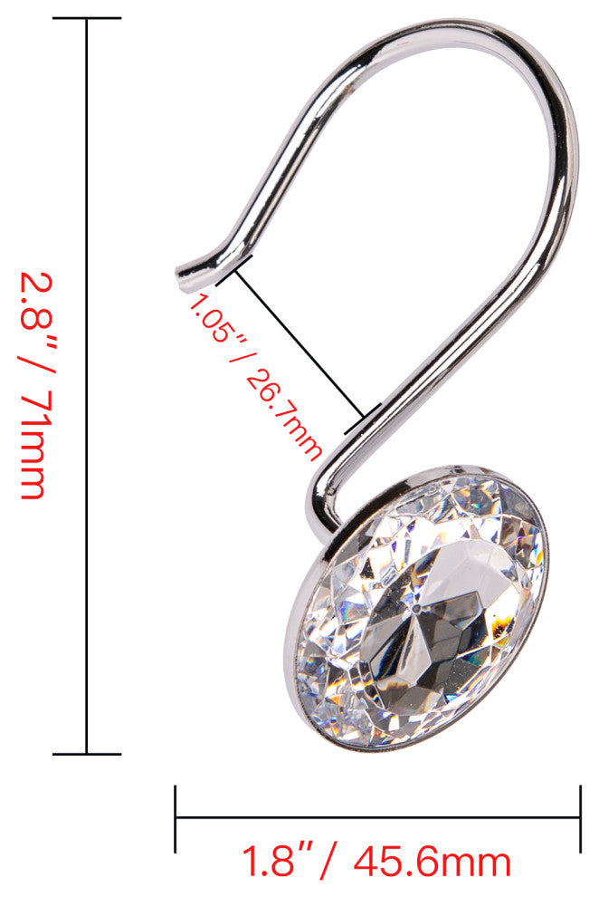 Utopia Alley Shower Hooks - Shower Curtain Rings for Bathroom, Chrome