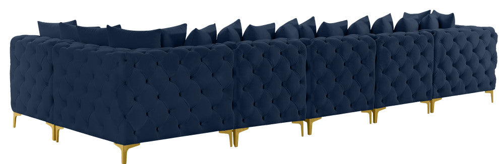 Tremblay Modular Sectional, Navy, L-Shaped, 6-Piece: Armless (4), Corner (2)
