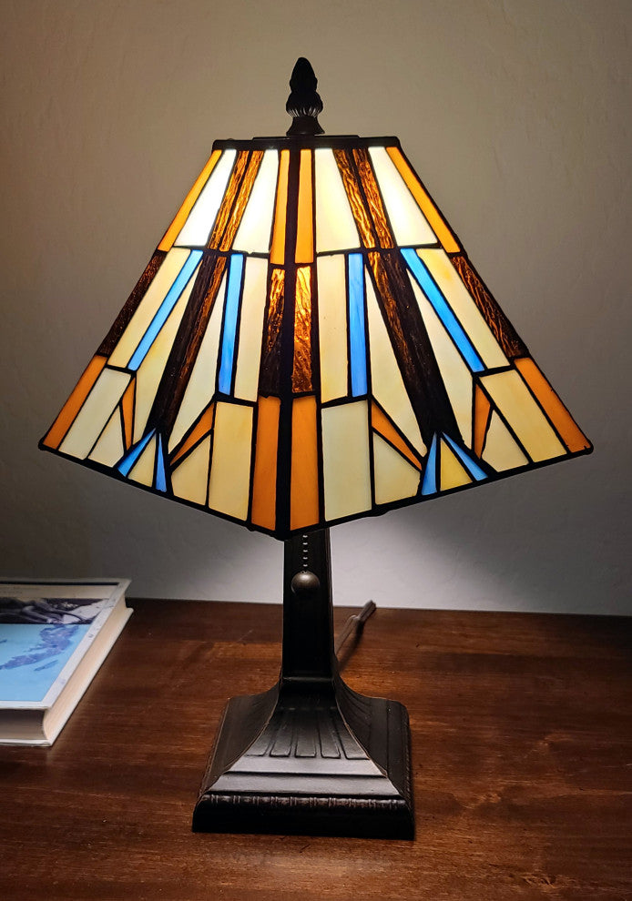 Tiffany Style Mission Mini Table Lamp 16" Tall