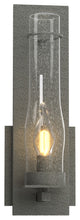 New Town Hurricane Sconce, Natural Iron Finish, Seeded Clear Glass