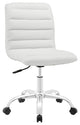 Modern Contemporary Office Chair, White Faux Leather