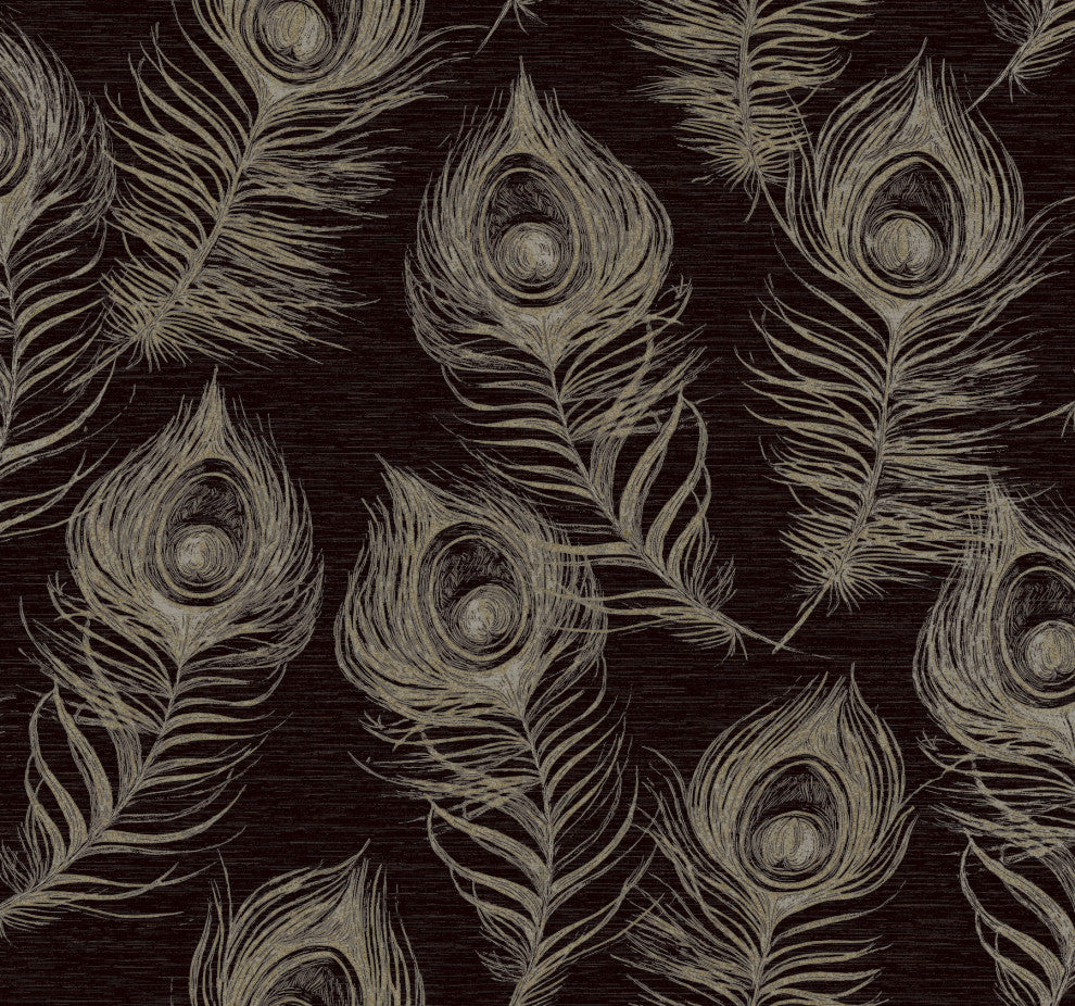 Black Regal Peacock Wallpaper