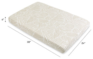 Mini Crib Sheet, GOTS Certified Organic Muslin Cotton, Oat Stripe