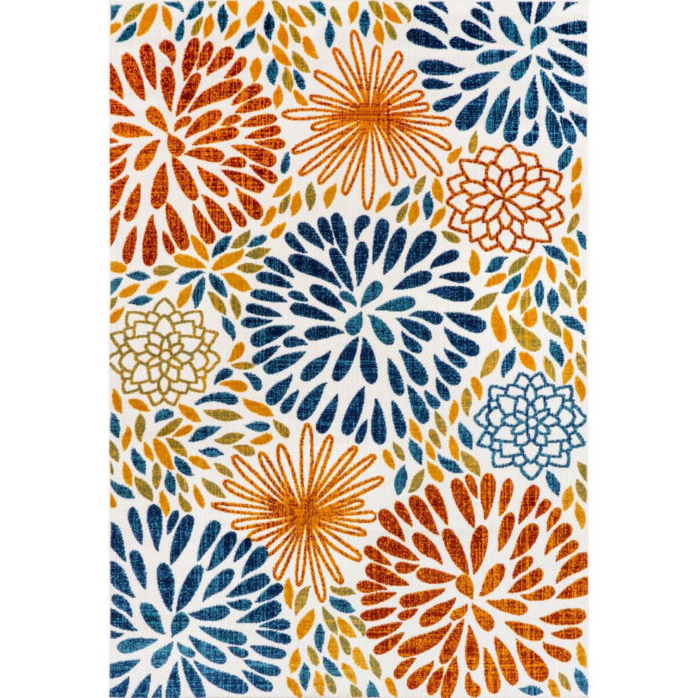 Nuloom Indoor/Outdoor Floret Boho Country and Floral Area Rug, Blue 2'x3'