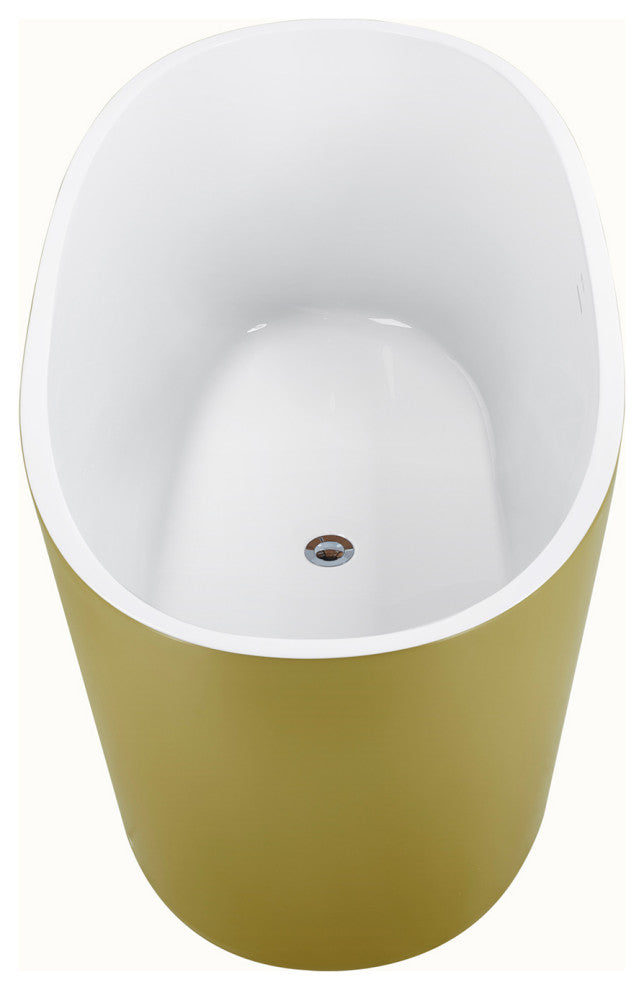 Mokleba 59-in Freestanding Tub With Drain and Overflow, CUPC Certified, Yellow