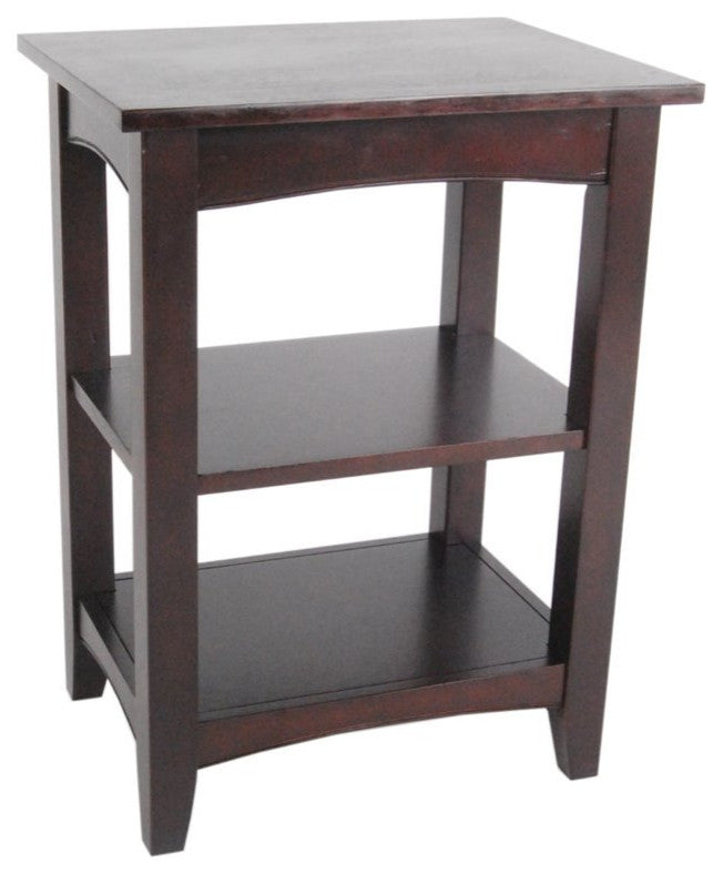 Shaker Cottage 2-Shelf End Table, Espresso