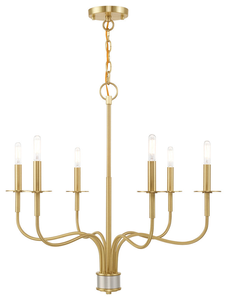 Livex Lighting Satin Brass 6-Light Chandelier