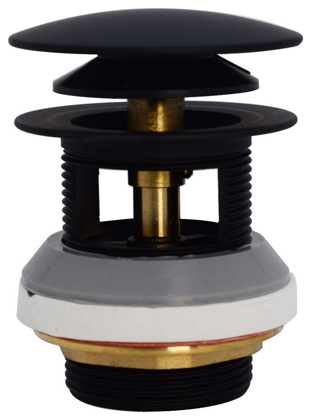 Tip Toe Integrated Overflow Tub Trim With Floating Faceplate In Polished Brass, Powder Coated Flat Black
