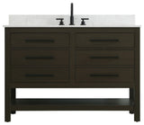 Home Living 48" Single Bathroom Vanity, Mocha Brown With Backsplash