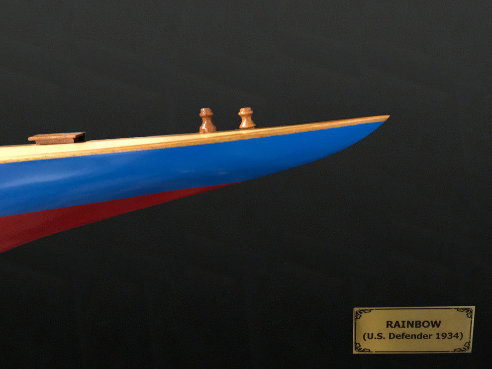 Rainbow Half-Hull Scaled Model Boat Yacht Handmade
