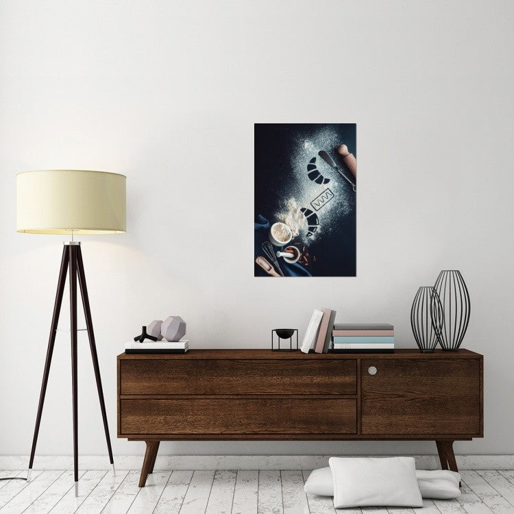 "Baking Recipe: Croissant" Stretched Canvas Giclee by Dina Belenko, 24x36"