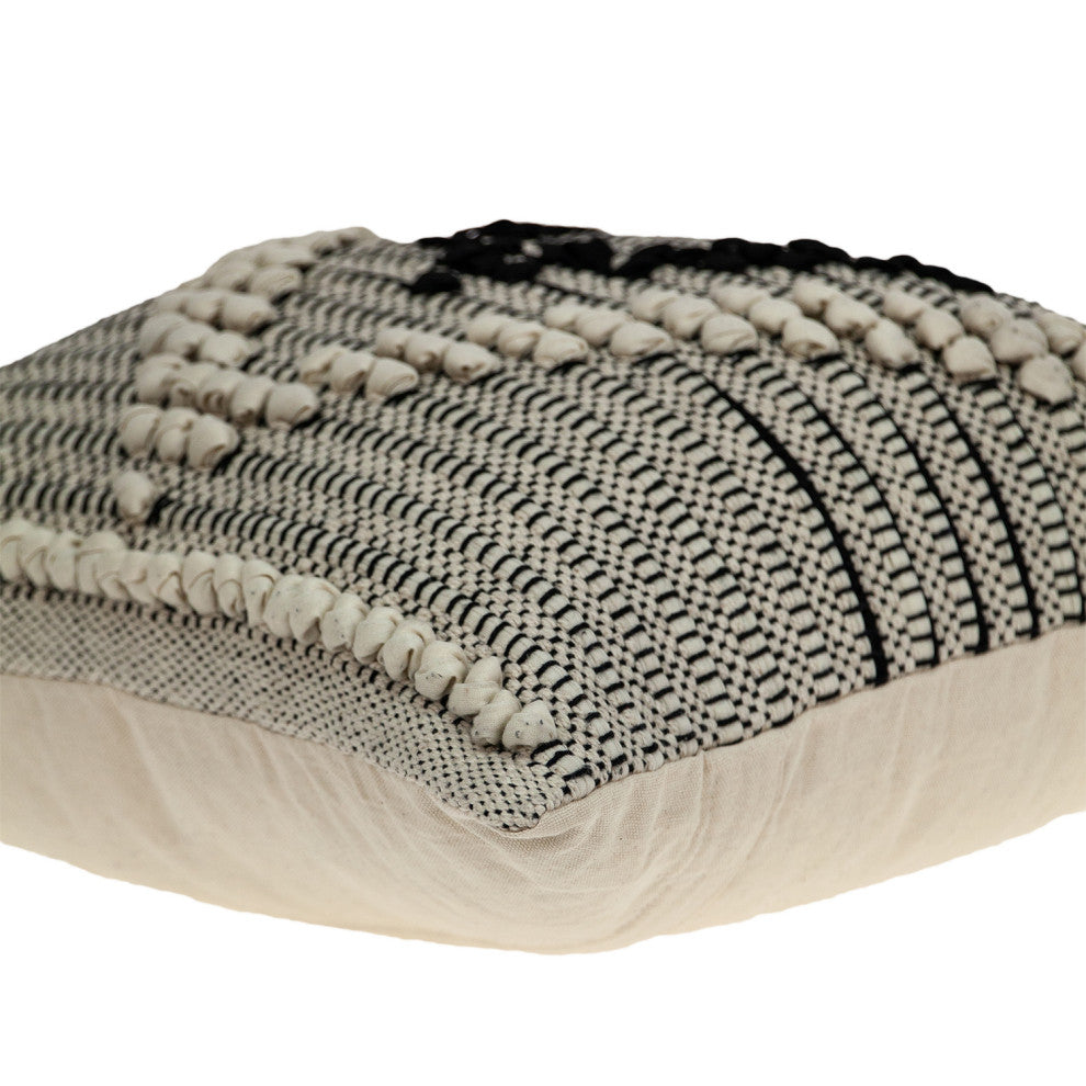 Parkland Collection Janice Bohemian Beige Pillow Cover With Poly Insert, 18"