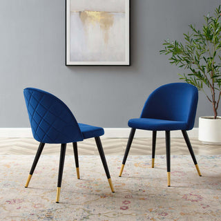 Cordial Performance Velvet Dining Chairs Set of 2, Navy