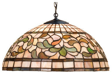Meyda Lighting 20"W Tiffany Turning Leaf Pendant