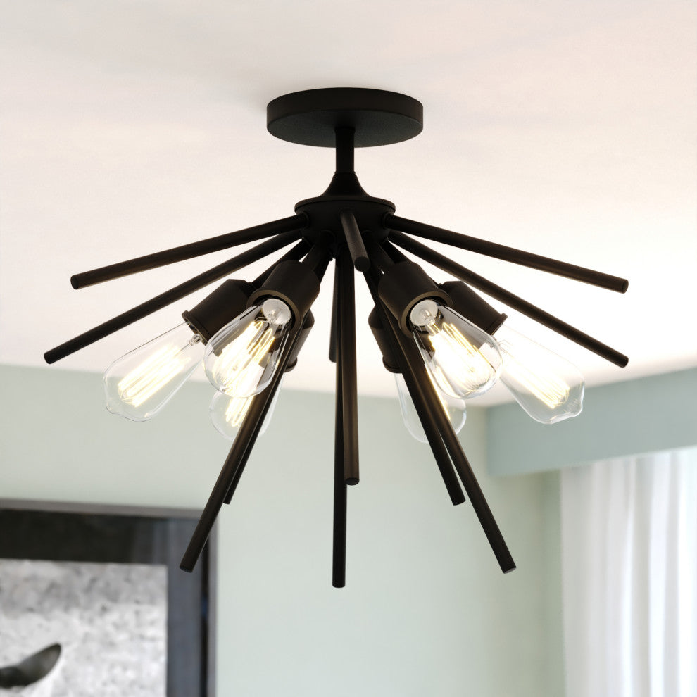 Estelle 24" Semi-Flush Mount Matte Black