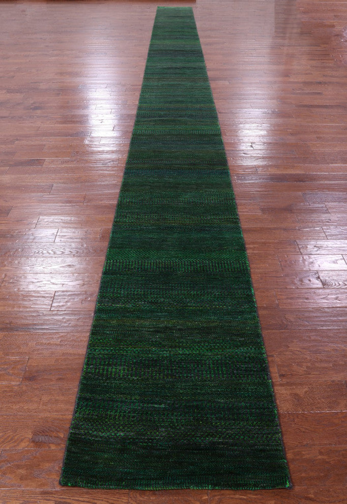 Runner Savannah Gabbeh Wool and Silk Hand-Knotted Rug 2' 5" X 31' 2" Q11906