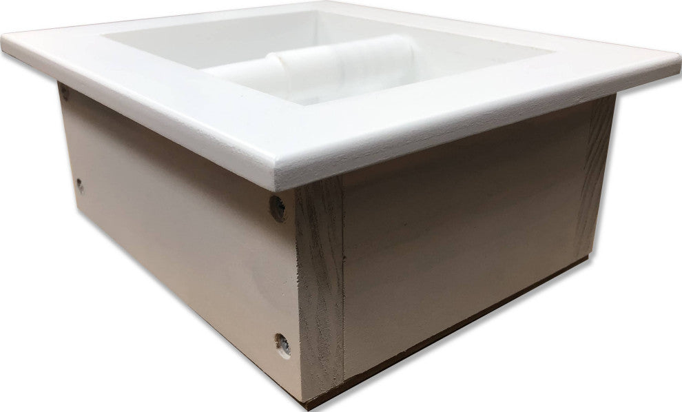 Tampa Recessed Solid Wood Toilet Paper Holder 7 x 8.5, White Enamel
