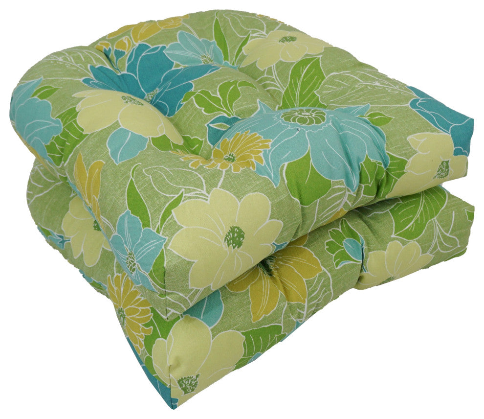 19" U-Shaped Dining Chair Cushions, Set of 2, Mcyvonne Aloe