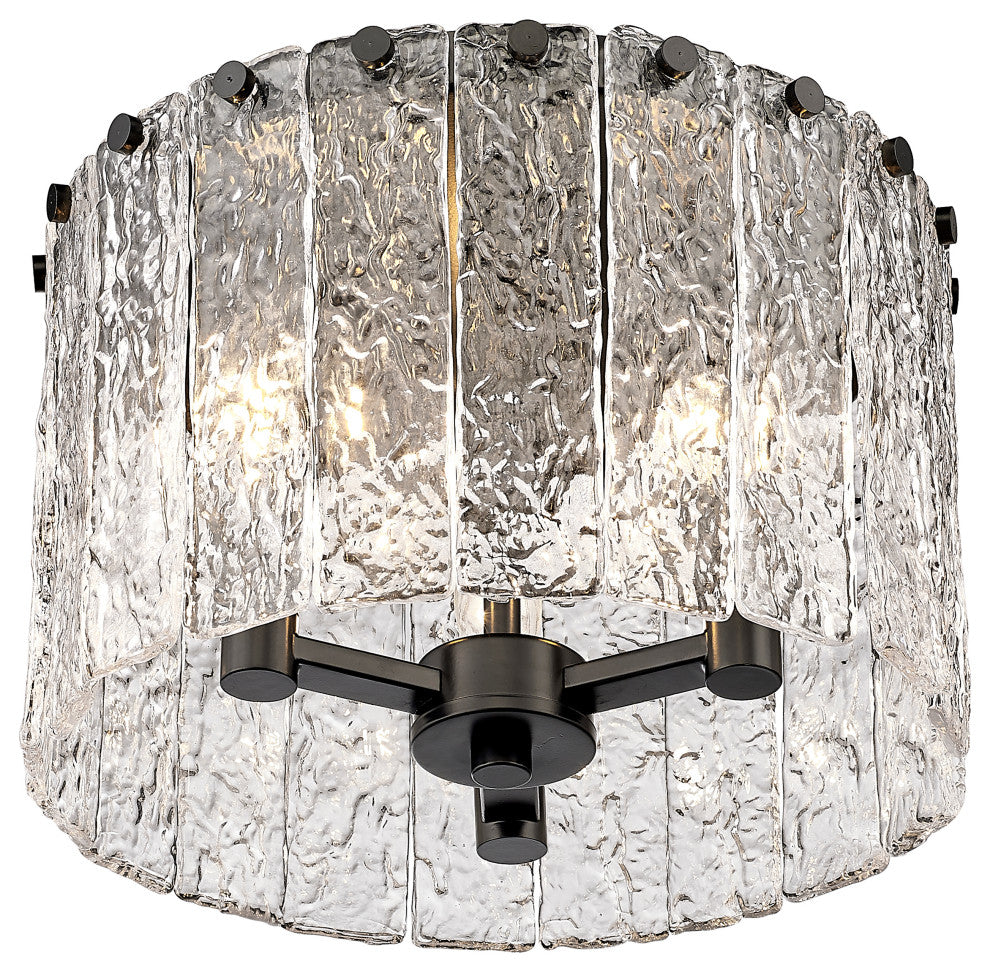 Zlite 1943F12-MB 3-Light Flush Mount, Clear