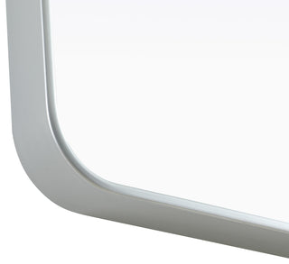 Home Living Contour Metal Rectangle Mirror 28x42, Silver