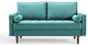 Loveseat Sofa, Velvet, Teal Blue, Modern, Living Lounge Hotel Lobby Hospitality