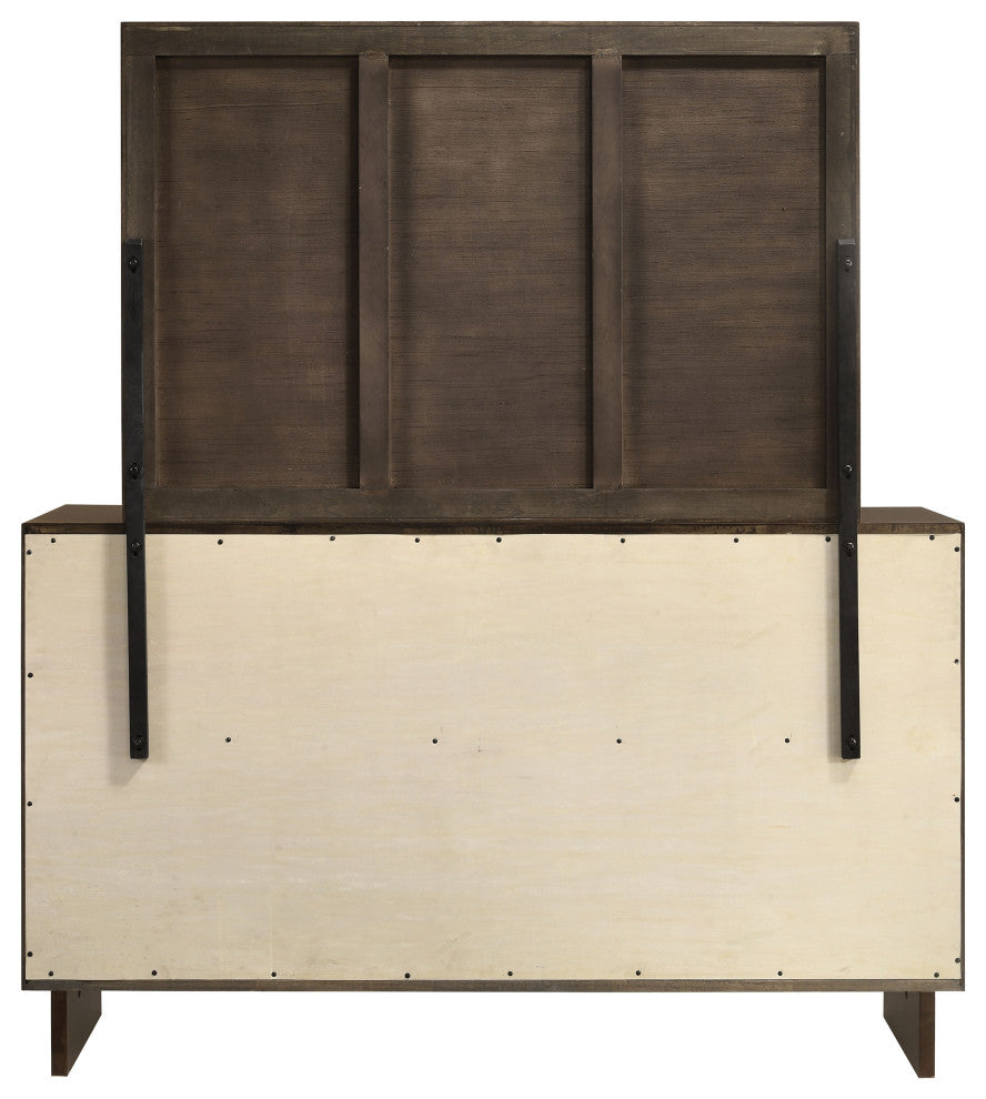 Glenwood 6-drawer Dresser and Mirror Warm Brown