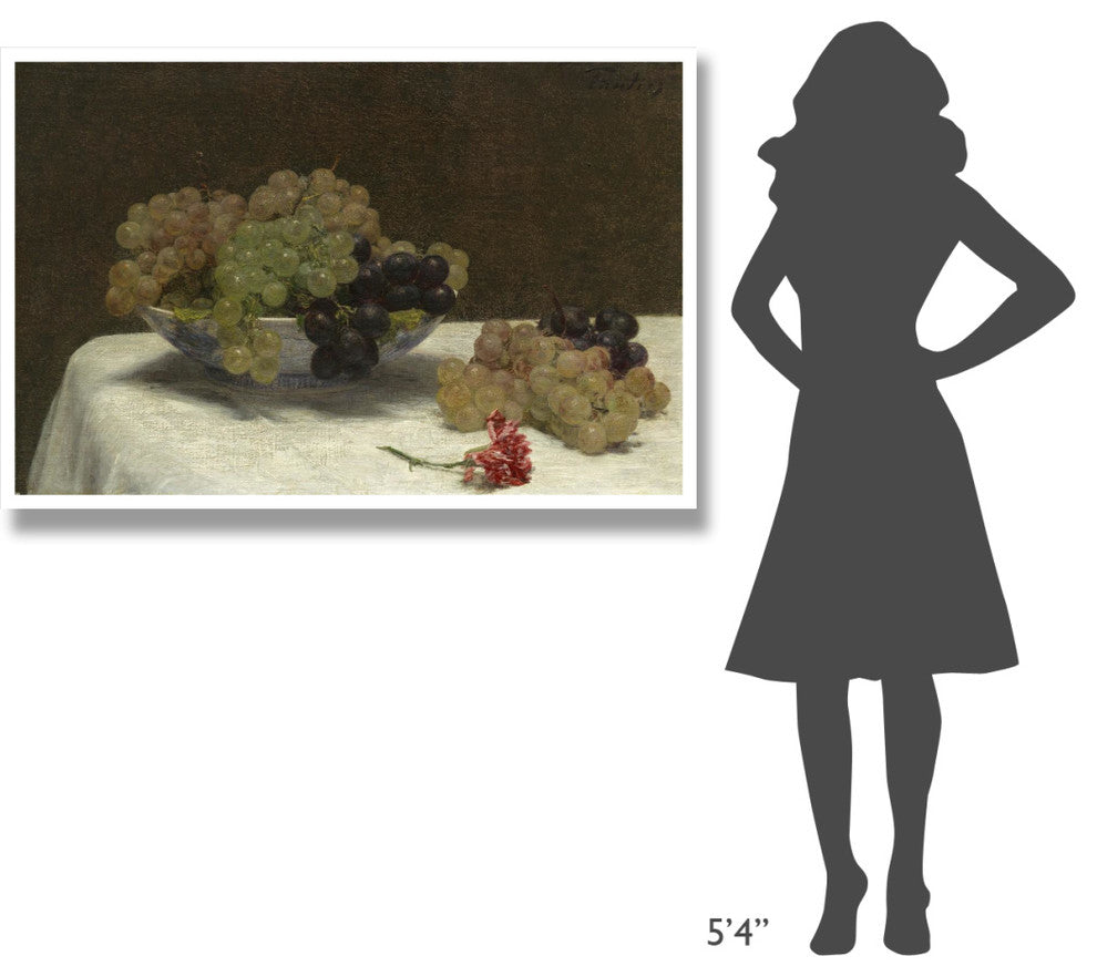 "Still Life with Grapes and a Carnation, c. 1880" Paper Art, 50"x34"