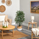 4'' Parlor Palm Faux Tree, Boho Chic Handmade Cotton and Jute White Woven Planter