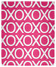 60 x 80 in Hugs and Kisses Valentine's Throw Blanket, Fuschia
