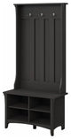 Salinas Hall Tree with Shoe Storage Bench in Vintage Black - Engineered Wood