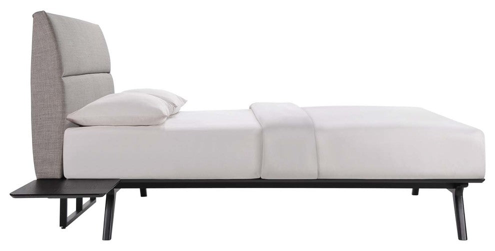 Modway Addison 3 Piece Queen Bedroom Set, Black Gray