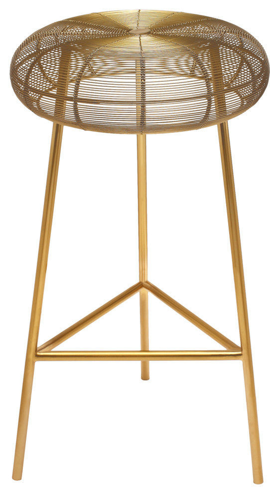 Tuscany Durable Metal Stool, Gold, Bar Height