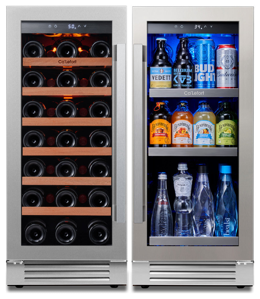 Ca''Lefort 30" Wine and Beverage Refrigerator Combo Bulit in & FreeStanding