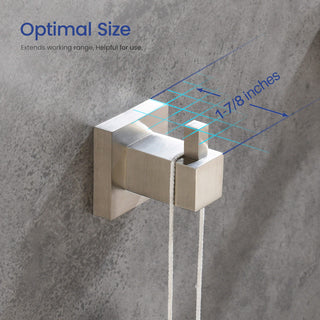 Cube Bathroom Towel & Robe Hook 3 Count, Brushed Nickel