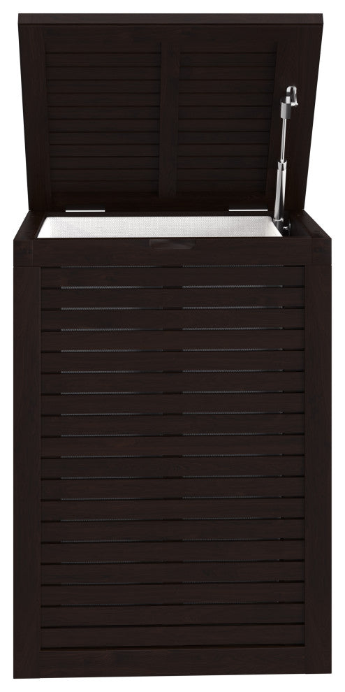 Spa Mocha-Shield Large-Size Teak Laundry or Storage Hamper