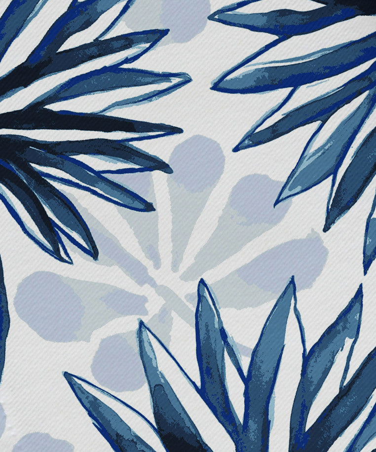 22"x22" Spike and Stamp, Floral Print Napkin, Blue, Set of 4