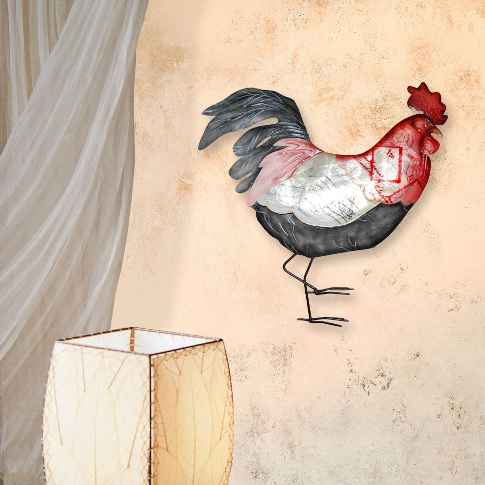 Rooster Wall Decor Red White And Blue