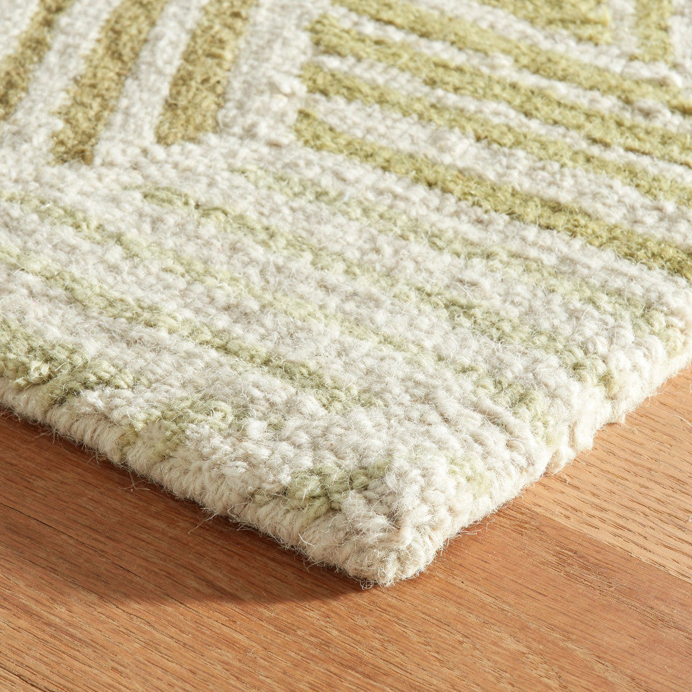Dash & Albert Karari Moss Hand Hooked Wool Rug, Green, 10' x 14'