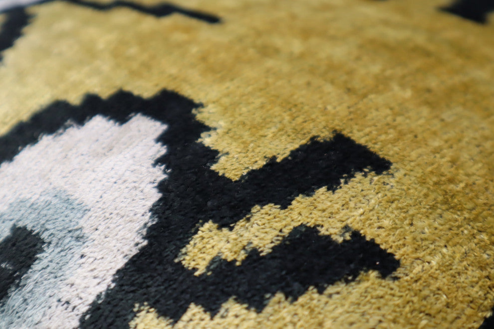 Canvello Handmade Handmade Velvet Silk Evil Eye Throw Pillow With Down Insert