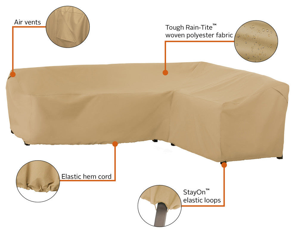Patio Right Facing L-Shape Sectional Lounge Set Cover