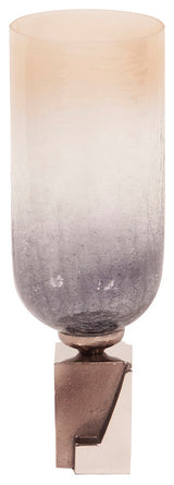 Howard Elliott Ombre Glass Vase on Square Aluminum Base, Small